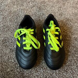 Adidas Kids Black and Neon Green Soccer Cleats